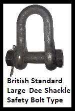 british standard large dee shackle safety bolt type